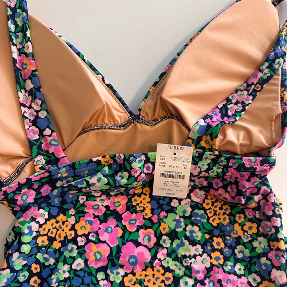 J. Crew V-Neck Ruched One-Piece Swimsuit - Picture 7 of 8